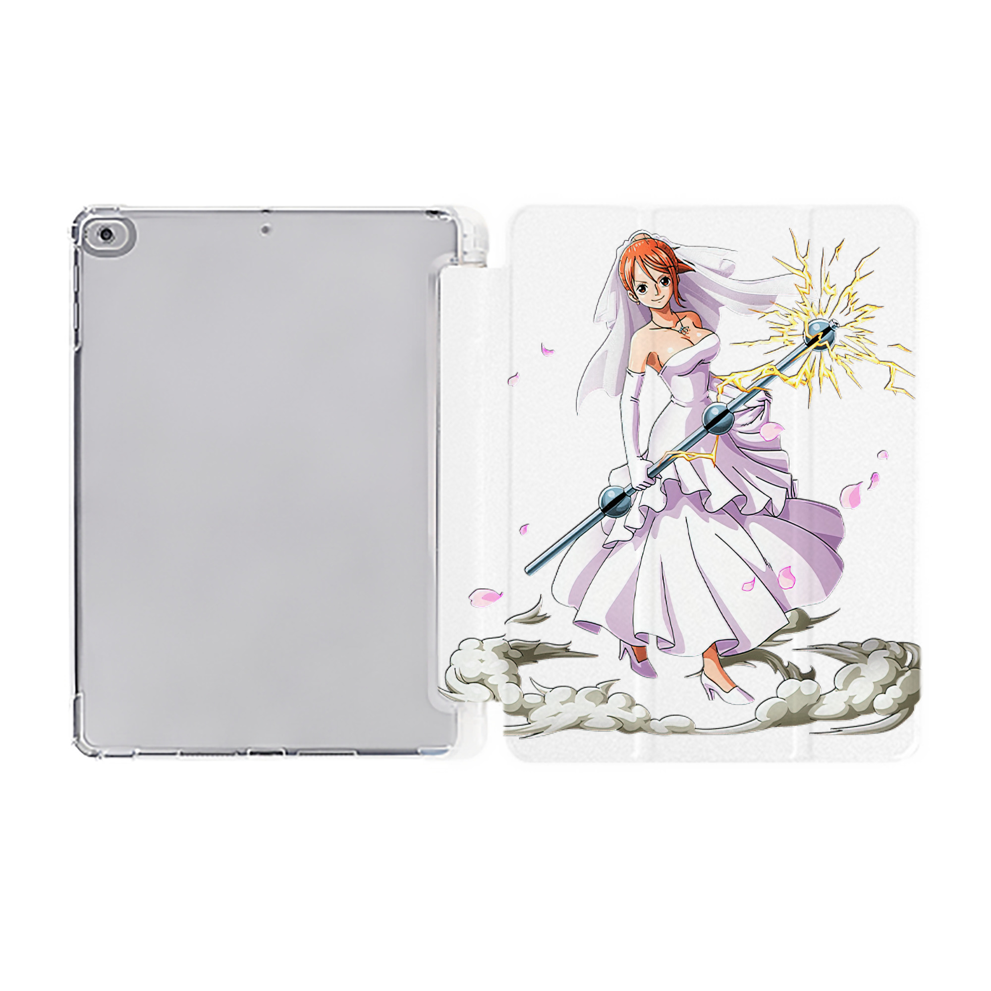 （画像用） ワンピース ナミ ONE PIECE Nami IPad ケース ペン収納付き 三つ折りスタンド PUレザー×シリコン 対応機種9.5/10.5/10.9インチ